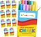 4E’s Novelty Mini Chalk Set - 12 Boxes Sidewalk Chalk Summer Party Favors, Goodie Bag Stuffers, Non-Toxic Chalk for Toddlers